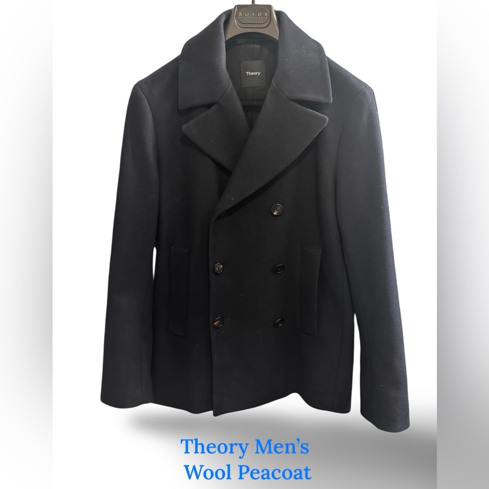 Theory Men’s Peacoat in Recycled Wool-Blend Melton